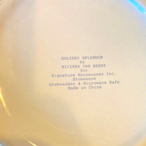 Riviera Van Beers 2 Holiday Splendor by Signature Housewares Inc Stoneware - Picture 9 of 9